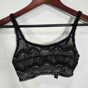 Victoria's Secret Dream Angels Lined Demi Bra Wireless Lace Black Size‎ 32B
